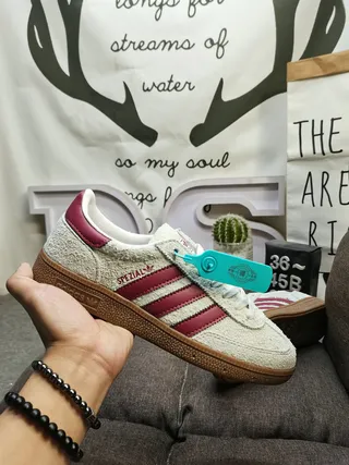 Adidas Spezial Off-White and Maroon Suede Lifestyle Sneakers 5