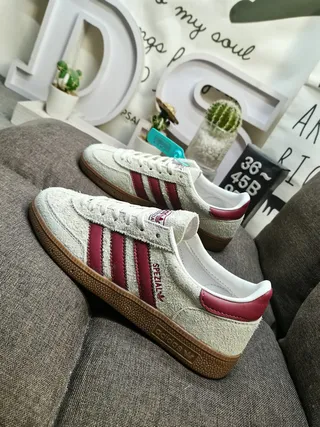 Adidas Spezial Off-White and Maroon Suede Lifestyle Sneakers 7