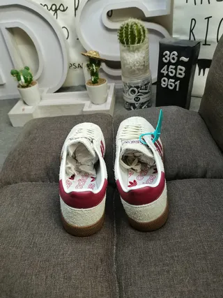 Adidas Spezial Off-White and Maroon Suede Lifestyle Sneakers 8