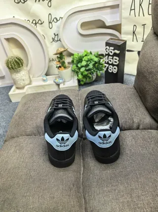 Adidas Superstar Black and Light Blue Lifestyle Sneakers 8