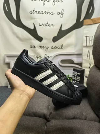 Adidas Superstar Black and Off-White Lifestyle Sneakers 6