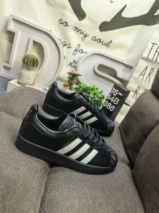 Adidas Superstar Black and Off-White Lifestyle Sneakers 9
