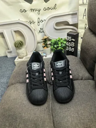 Adidas Superstar Black and Pink Lifestyle Sneakers 10