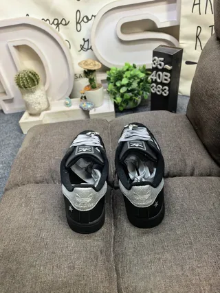 Adidas Superstar Black and Silver Glitter Star Lifestyle Sneakers 8