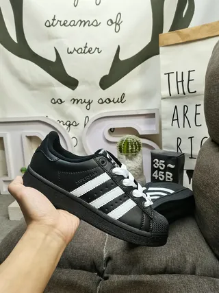 Adidas Superstar Black and White Lifestyle Sneakers 5