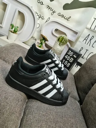 Adidas Superstar Black and White Lifestyle Sneakers 9