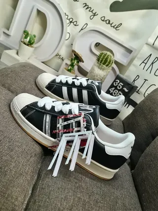 Adidas Superstar Black and White Lifestyle Sneakers 7
