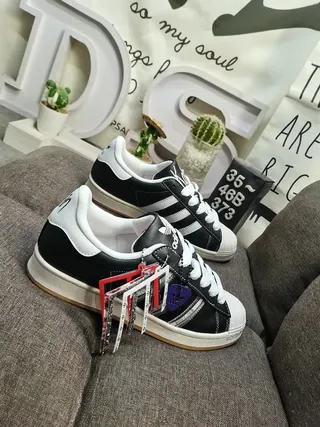 Adidas Superstar Black and White Lifestyle Sneakers 9