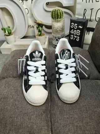 Adidas Superstar Black and White Lifestyle Sneakers 10