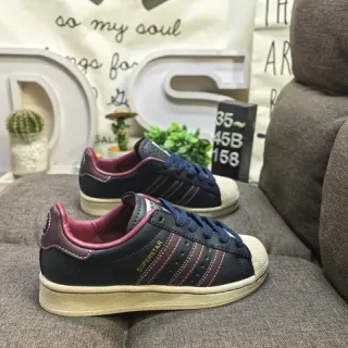 Adidas Superstar Black Burgundy Navy Lifestyle Sneakers
