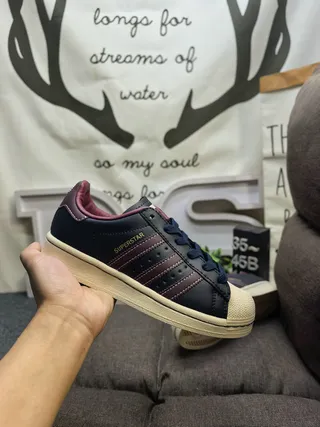 Adidas Superstar Black Burgundy Navy Lifestyle Sneakers 5