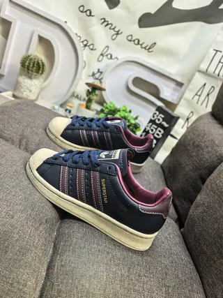 Adidas Superstar Black Burgundy Navy Lifestyle Sneakers 7