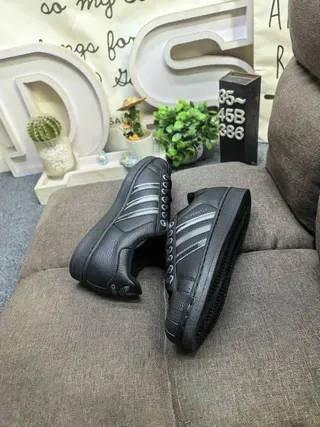 Adidas Superstar Noir Argent Shell-Toe Cuir Supérieur Chaussures Lifestyle 6