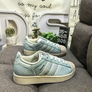 Adidas Superstar Dusty Blue Suede Lifestyle Sneakers
