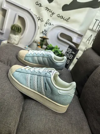 Adidas Superstar Dusty Blue Suede Lifestyle Sneakers 7