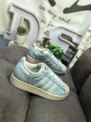 Adidas Superstar Dusty Blue Suede Lifestyle Sneakers 9