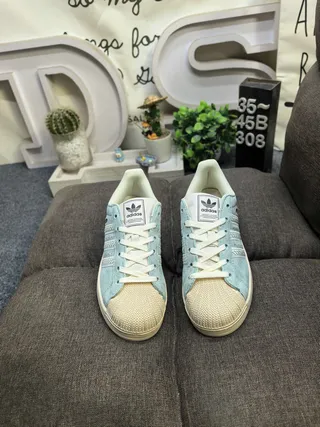 Adidas Superstar Dusty Blue Suede Lifestyle Sneakers 10
