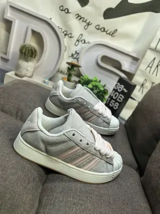 Adidas Superstar Gray Suede Shell-Toe Lifestyle Sneakers 9