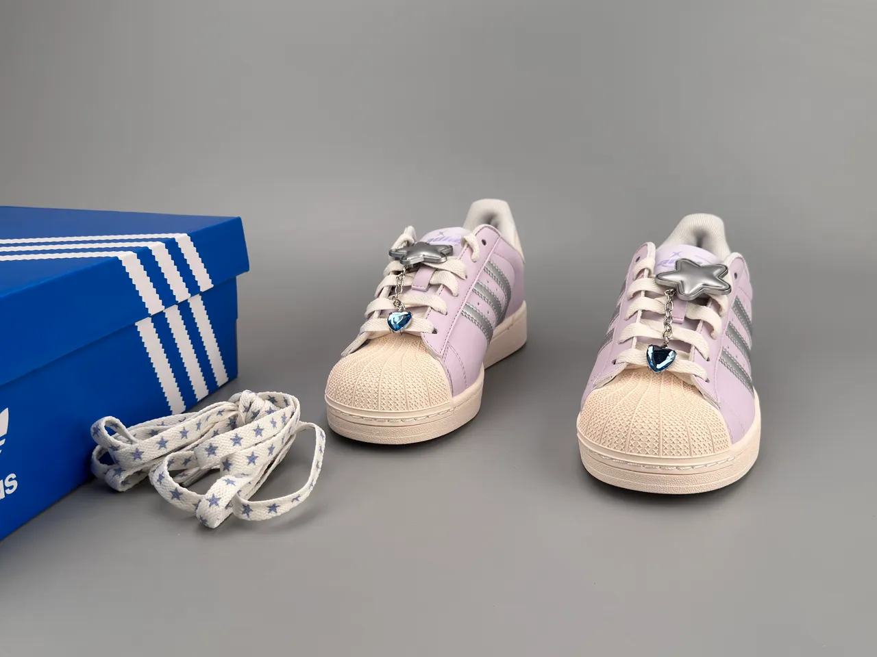 Adidas Superstar Lavender Metallic Stripes Lifestyle Sneakers 3