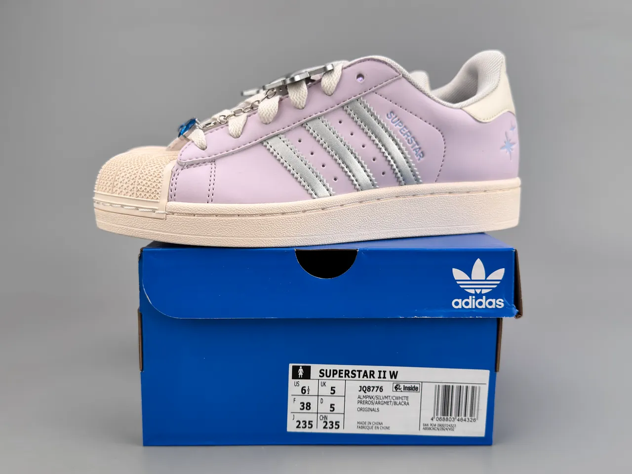 Adidas Superstar Lavender Metallic Stripes Lifestyle Sneakers 4