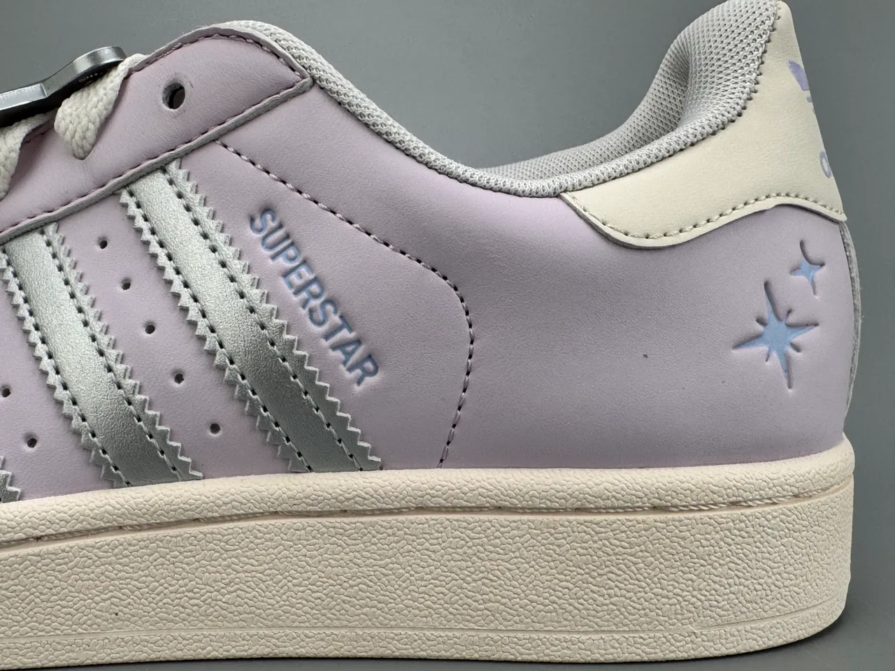 Adidas Superstar Lavender Metallic Stripes Lifestyle Sneakers 5