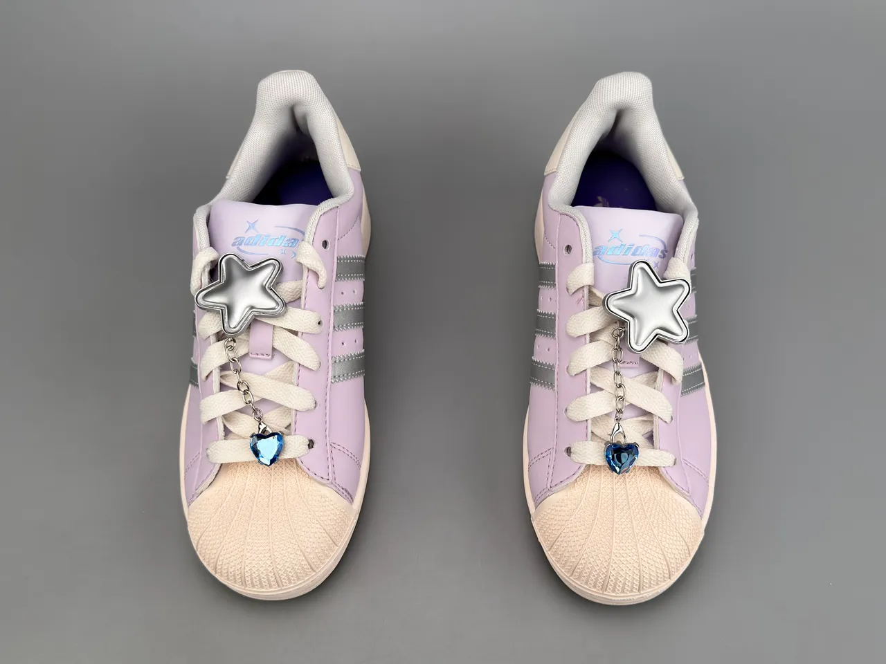 Adidas Superstar Lavender Metallic Stripes Lifestyle Sneakers 9