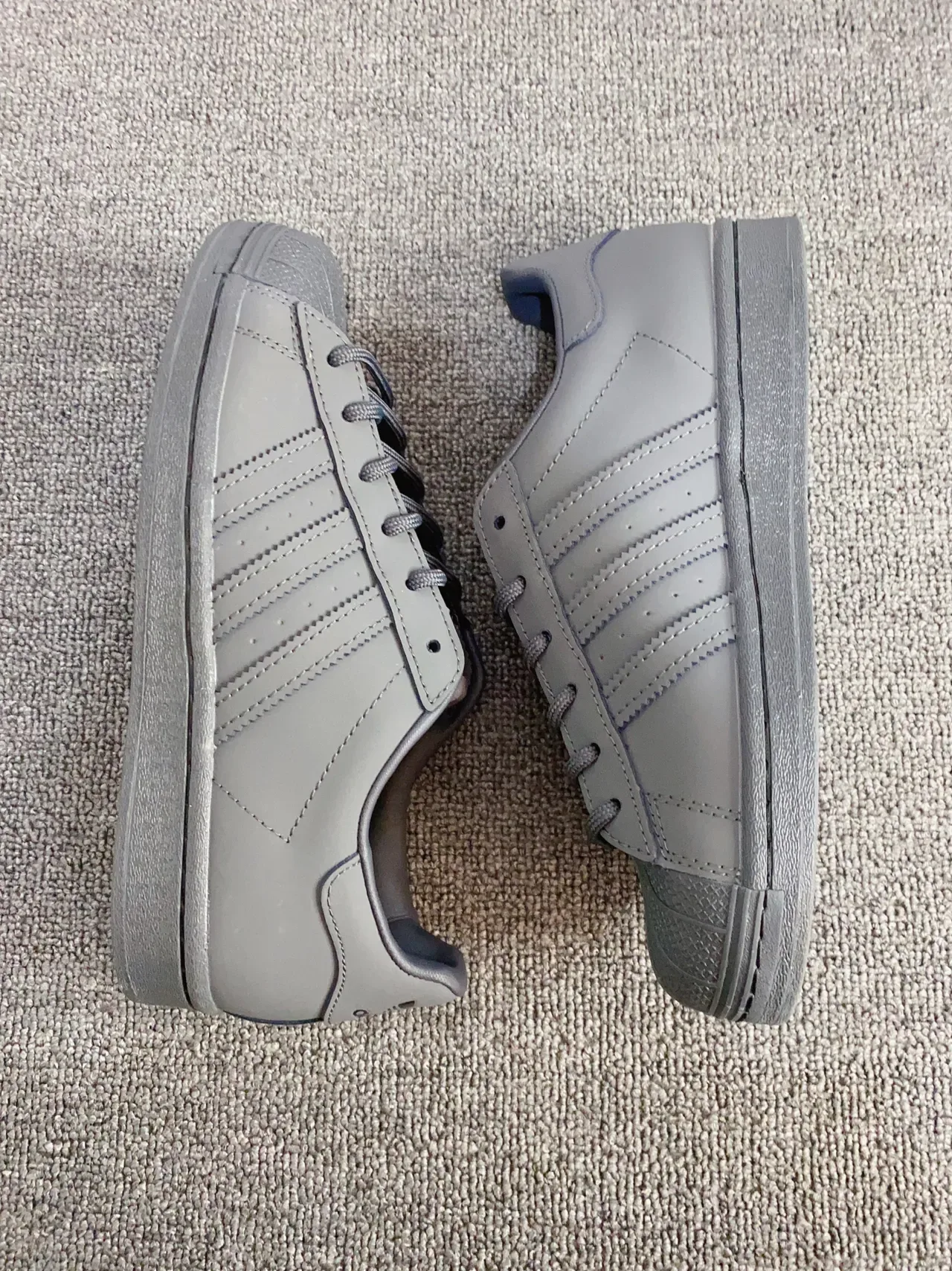 Adidas Superstar Monochromatic Dark Gray Lifestyle Sneakers 4