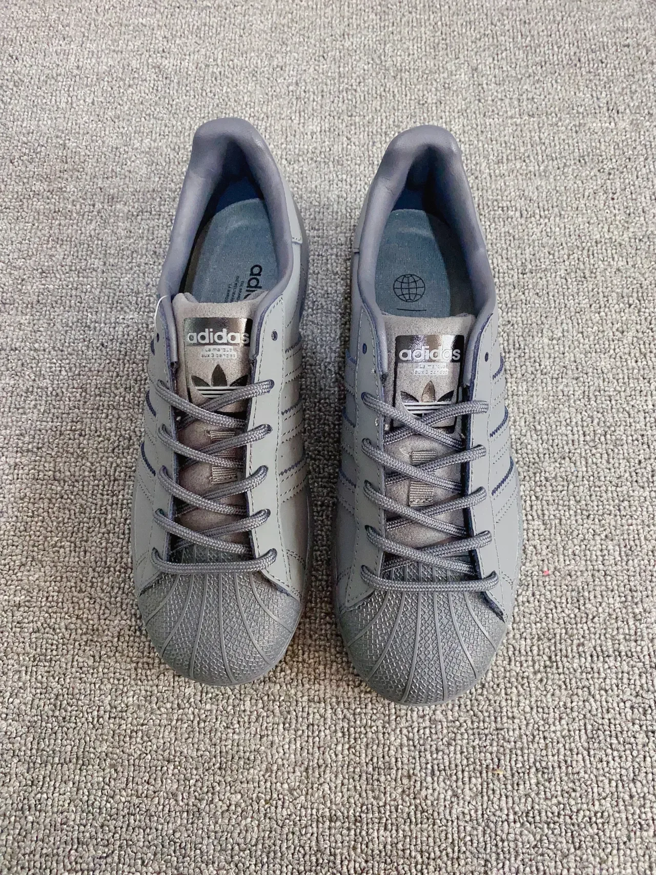 Adidas Superstar Monochromatic Dark Gray Lifestyle Sneakers 8