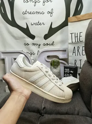 Adidas Superstar Off-White Corduroy Lifestyle Sneakers 5