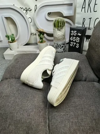 Adidas Superstar Off-White Corduroy Lifestyle Sneakers 6