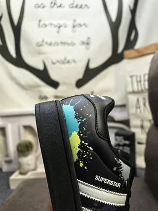 Adidas Superstar Paint Splatter Black Lifestyle Sneakers 3