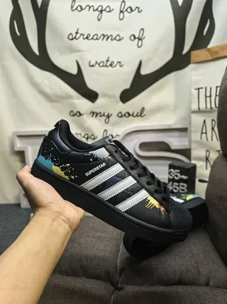 Adidas Superstar Paint Splatter Black Lifestyle Sneakers 5