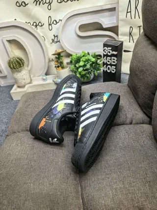 Adidas Superstar Paint Splatter Black Lifestyle Sneakers 6