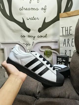 Adidas Superstar White and Black Lifestyle Sneakers 5