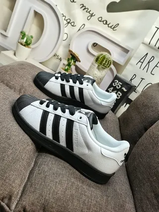 Adidas Superstar White and Black Lifestyle Sneakers 7