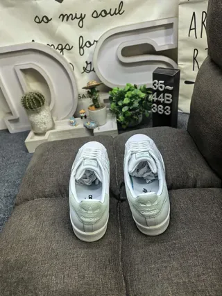 Adidas Superstar White and Mint Green Lifestyle Sneakers 8