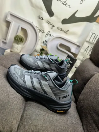 Adidas Terrex Gris Vert Silhouette GORE-TEX Imperméable Chaussures running 7