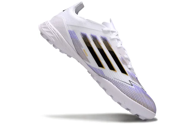 Adidas أبيض أسود منخفض القطعة مواد صناعية علوية رسم بياني لوحة جانبية مخططة أحذية كرة القدم للعشب 2