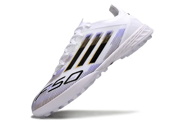 Adidas أبيض أسود منخفض القطعة مواد صناعية علوية رسم بياني لوحة جانبية مخططة أحذية كرة القدم للعشب 3