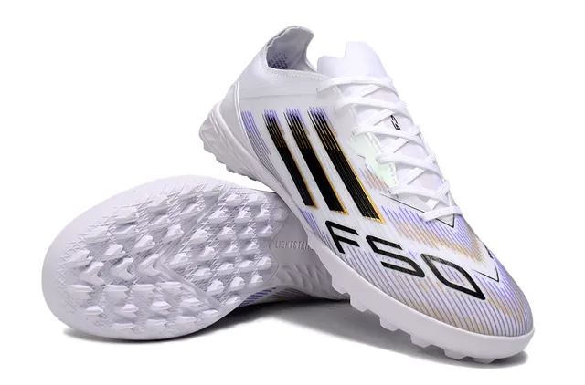 Adidas أبيض أسود منخفض القطعة مواد صناعية علوية رسم بياني لوحة جانبية مخططة أحذية كرة القدم للعشب 4