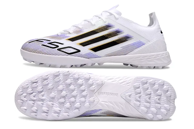 Adidas أبيض أسود منخفض القطعة مواد صناعية علوية رسم بياني لوحة جانبية مخططة أحذية كرة القدم للعشب 6