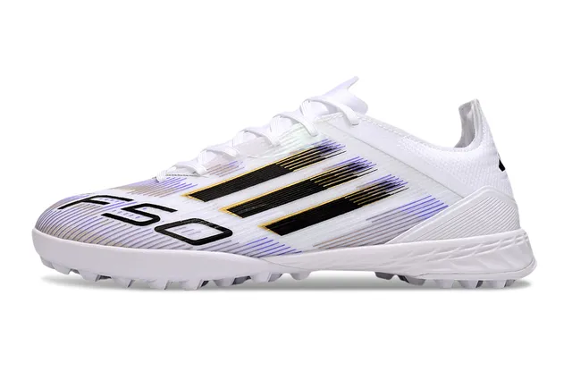 Adidas أبيض أسود منخفض القطعة مواد صناعية علوية رسم بياني لوحة جانبية مخططة أحذية كرة القدم للعشب 7