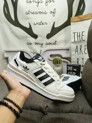 Adidas White Black Low-Top Clean Silhouette Lifestyle Sneakers 6