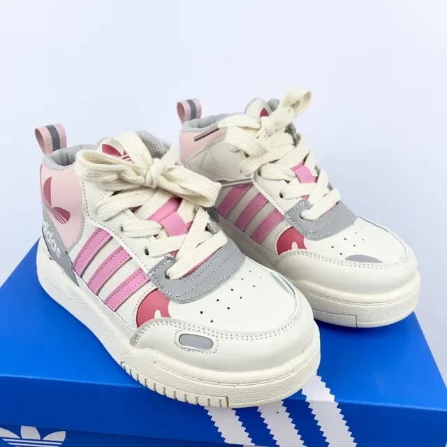 Adidas White Black Retro-Inspired High-Top Sneakers 16