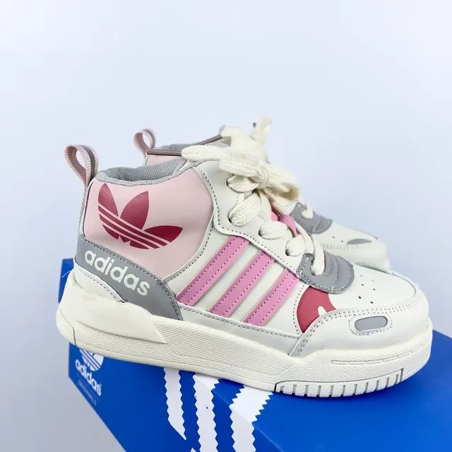 Adidas White Black Retro-Inspired High-Top Sneakers 17