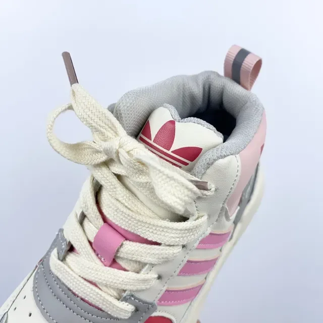 Adidas White Black Retro-Inspired High-Top Sneakers 19