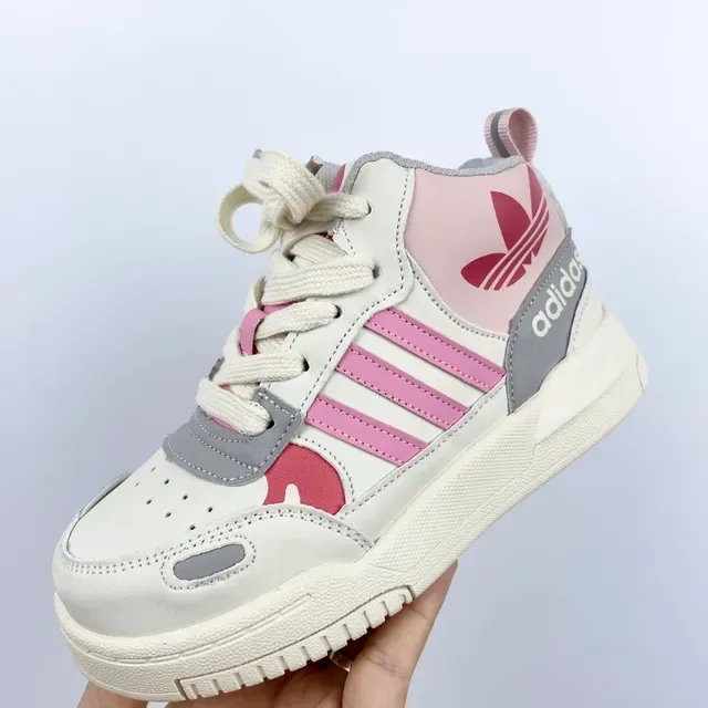 Adidas White Black Retro-Inspired High-Top Sneakers 22