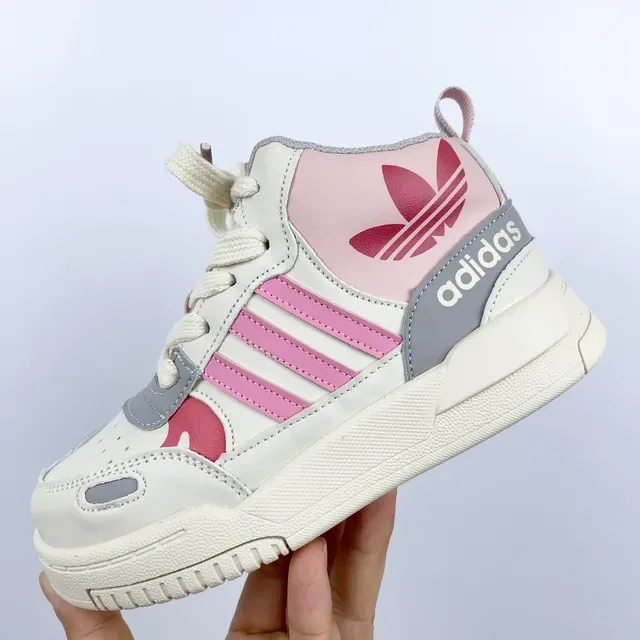 Adidas White Black Retro-Inspired High-Top Sneakers 24