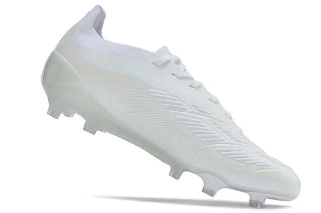 Adidas White Monochrome Textured Synthetic Upper Firm-Ground Soccer Shoes 2