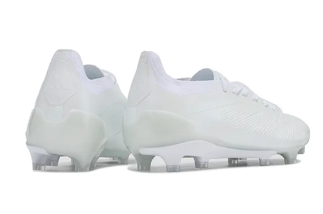 Adidas White Monochrome Textured Synthetic Upper Firm-Ground Soccer Shoes 5